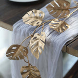 Metallic Gold Artificial Monstera Leaves